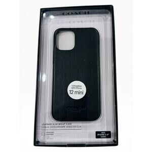 iPhone 12 Mini 5.4" Case By Coach Leather Slim Protective Case For iPhone NEW